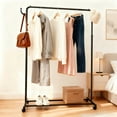 thumbnail image 5 of cisilov Clothes Rack, Clothing Rack for Hanging Clothes, Garment Rack with Wheels, Rolling Clothes Rack on Wheels, Black, 5 of 6
