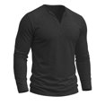 thumbnail image 5 of SUYIDA Men's Solid Color Button Top, Long Sleeve Casual Tee, Everyday Wear Comfortable Shirt, 5 of 6