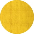 thumbnail image 1 of Ahgly Company Indoor Round Abstract Yellow Modern Area Rugs, 3' Round, 1 of 4