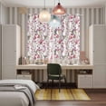 thumbnail image 4 of Pink Beige Flowers Kitchen Curtains Window Panels, Spring Floral Elegant Pastoral Botanical Insulated Window Treatment Curtain, Grommet Curtains for Bedroom/Living Room/Bathroom, 2 Piece 52"Wx84"L, 4 of 8