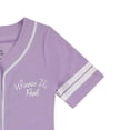 thumbnail image 4 of Disney Women's Winnie The Pooh Baseball Jersey, Graphic Print Cartoon Baseball Shirt Lavender White – L, 4 of 5