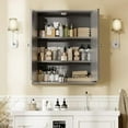 thumbnail image 2 of Walsunny Bathroom Medicine Cabinet Wall Mount with 2 Doors and 2 Shelves, Small Bathroom Cabinet Wooden Storage Cabinet Over Toilet Restroom Laundry Room Kitchen, Grey, 2 of 6