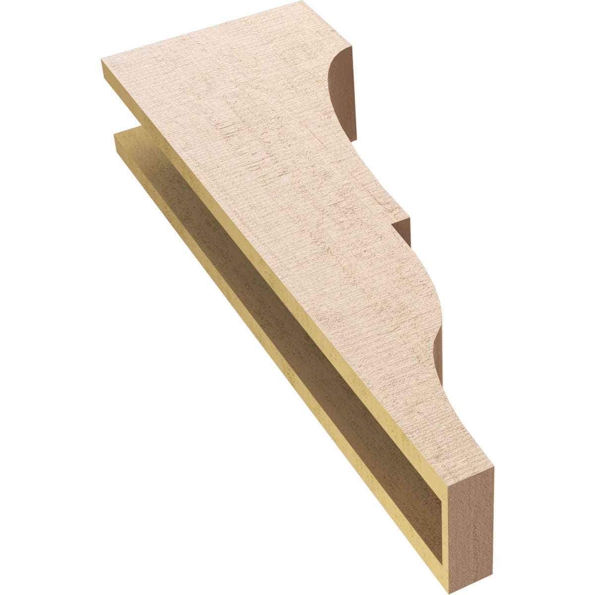 5"W x 10"D x 30"H Thin Asheboro Rough Cedar Woodgrain TimberThane Corbel, Primed Tan