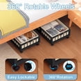 thumbnail image 4 of 2-Pack Bamboo Under Bed Storage with Wheels, Rolling UnderBed Storage Basket with Large Dust Bag, Under Bed Storage Containers for Bedroom, Dorm and Basement, Black, 4 of 15
