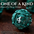 thumbnail image 2 of Ensemble de dés en Métal DND - Design Rond Unique en Forme d'Orbe Creuse pour un Meilleur Roulement - Ensemble de dés en Métal Dragon Magnifique pour Jeux de Rôle (RPG) - Ensemble de dés D&D Donjons et Dragons (Aqua Teal), 2 of 5
