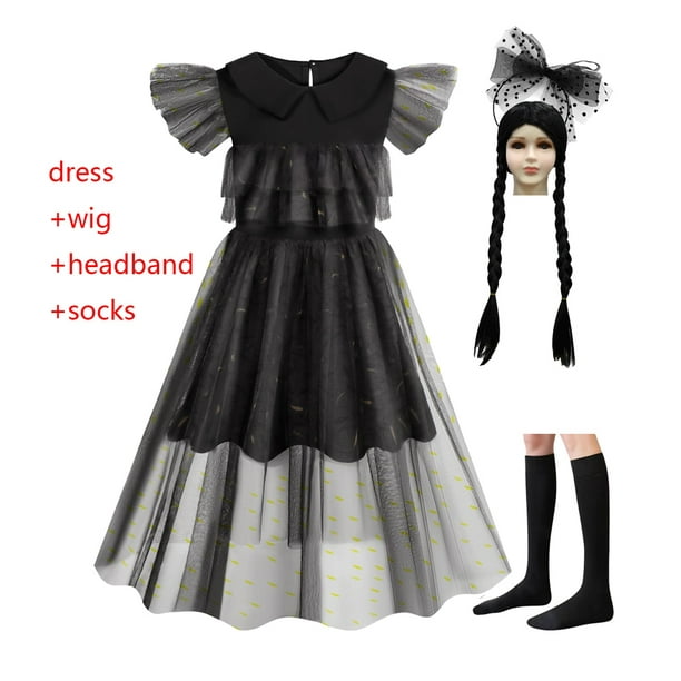 Robes de cosplay de film du mercredi Addams pour adultes et