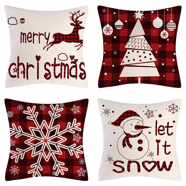 Fundas de cojín de Navidad de, decoraciones de Navidad, juego de para cojín de sofá, decoración de Navidad