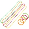 thumbnail image 1 of Neon Perle Collier Perles Boule Chaîne Bracelet Accessoires de Robe de Soirée (Collier et Bracelet), 1 of 6
