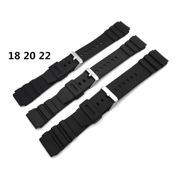 Bluethy 1822mm Men Black Silicone Rubber Waterproof Sport Wrist Watch