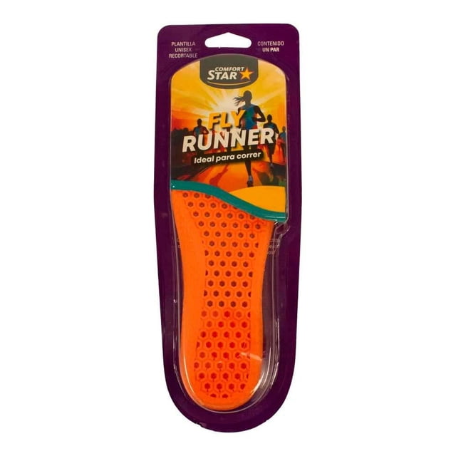Plantilla Confort Star Unisex Talla 28-29 Fly Runner Recortable Anaranjado