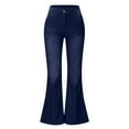 thumbnail image 4 of MGCWSH Butt Lifting Low Rise Flamingo Jeans for Women Trendy Stretch Wide Leg Pants Denim Dark Blue S, 4 of 4