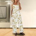 thumbnail image 4 of Nrmvnmi Women 2024 Summer Fashion Overalls Hippie Jumpsuits Floral Printed Spaghetti Strap Cute Romper Plus Size Bib Overall Mothers Day Gifts For Her, 4 of 7