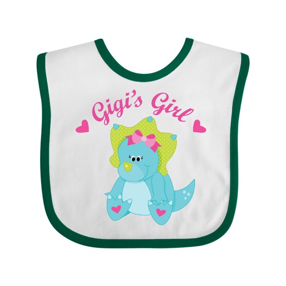 Inktastic Gigi's Girl dinosaur Girls Baby Bib