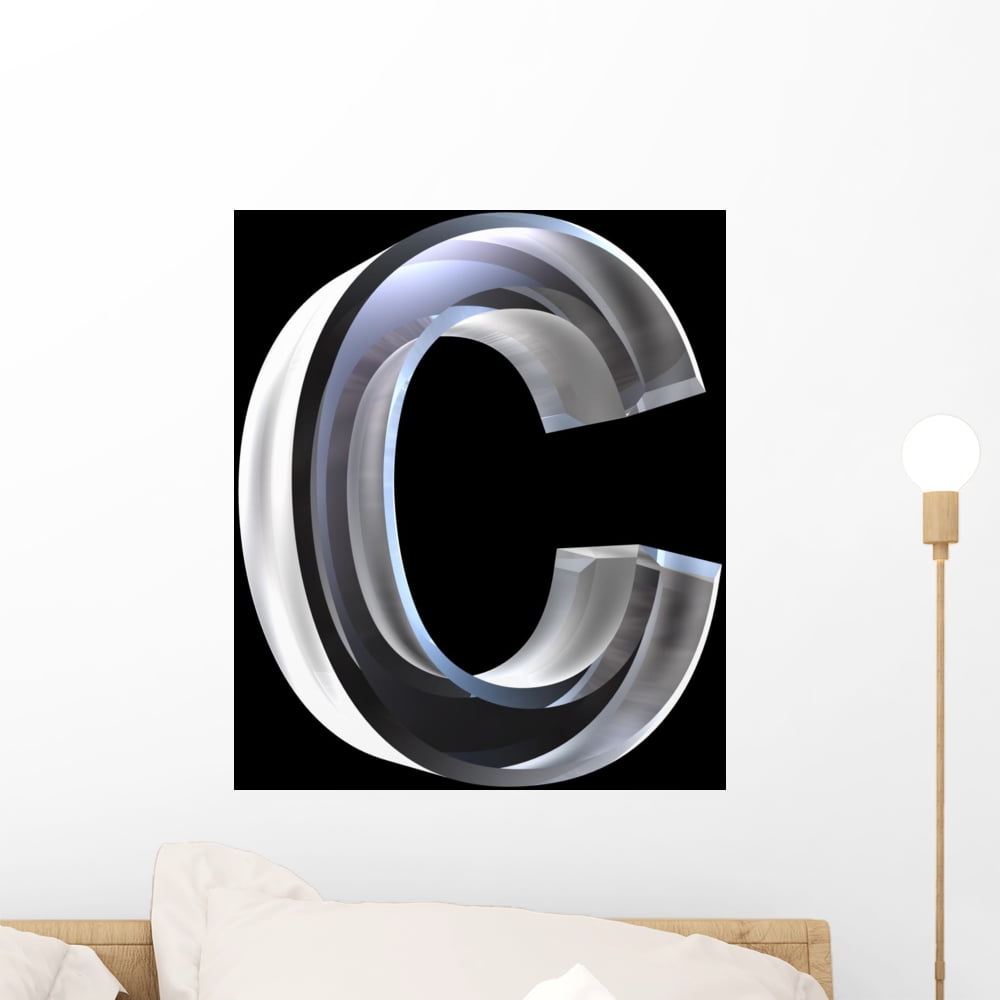 Letter C Glass 3D Wall Mural by Wallmonkeys Peel and Stick Graphic (18