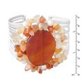 thumbnail image 2 of Wide Wrap Carnelian Oval Stone Boho Statement Cuff Bangle, 2 of 3