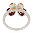 thumbnail image 3 of KIRAN FINE JEWEL Pear Red Garnet Citrine Daisy Cocktail Band Ring 925 Sterling Silver Wedding Women Gemstone Statement Jewelry Gift For Her, 3 of 5