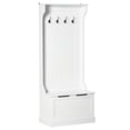 thumbnail image 3 of HOMCOM 3-In-1 Entryway Hall Tree with Storage Bench, Coat Rack with Four Hooks, and Shoe Storage, White, 3 of 10