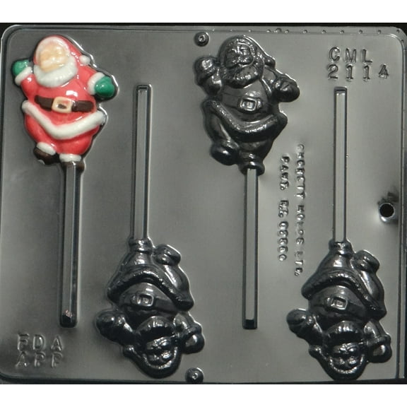 2114 Full Santa Lollipop Chocolate Candy Mold