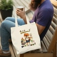 thumbnail image 4 of Welcome Pomeranian Back to School Vintage Retro Canvas Tote Bag Pom Dog Lover Gifts Reusable Shopping Grocery Bag - 02012, 4 of 5
