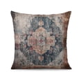 thumbnail image 2 of Boho Ethnic Design Decorative Linen Blue Carpet Pattern Farmhouse Throw Pillow Covers 18 X 18 Inch, Set Of 2, Linen Study Sofa Cushion Cover Indoor Living Room Home Decor, 2 of 7