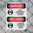 thumbnail image 4 of Safety Glasses Must Be Worn Bilingual OSHA Danger Aluminum Sign 14 Inch x 10 Inch - 10 Pack, 4 of 8