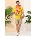 thumbnail image 3 of INSPIRE CHIC Camisa de lunares de verano para hombre, camisas hawaianas con patrón de manga corta y botones Amarillo S, 3 of 6