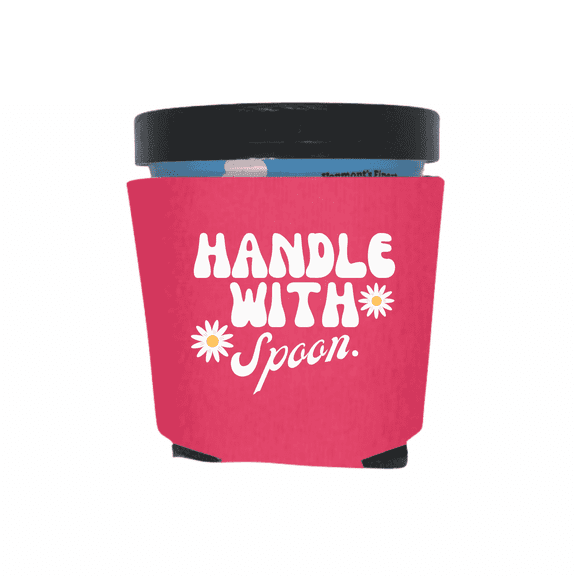 Ice Cream Pint Coolers, Handle with Spoon, Funny Ice Cream Pint Sleeves, Funny Party Favor and Gift Ideas, Foam Holder for Ice Cream Lover