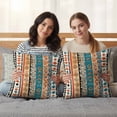 thumbnail image 5 of Set of 2 Bohemian Patterns Pillow Covers 16x16 Inch, Coloed Seamless Stitching Decorative Throw Pillow Cases Cotton Cushion Covers for Sofa Couch Bed Living Room Bedroom Home Decor, 5 of 9