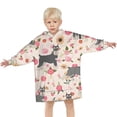 thumbnail image 3 of Schnauzer Dog and Flower Floral Blanket Hoodies for Kids 6-13YR Oversize Wearable Blanket Hoodies for Boys Girls Teens, 3 of 7