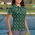 thumbnail image 3 of Whosucclay Lucky Hat and Beer Pattern Polo Shirts, Stretch Quick Dry Half Zipper Women Short Sleeve Golf Shirts for Exercise Tennis Outdoor Sports Elastic Size X-Large, 3 of 10