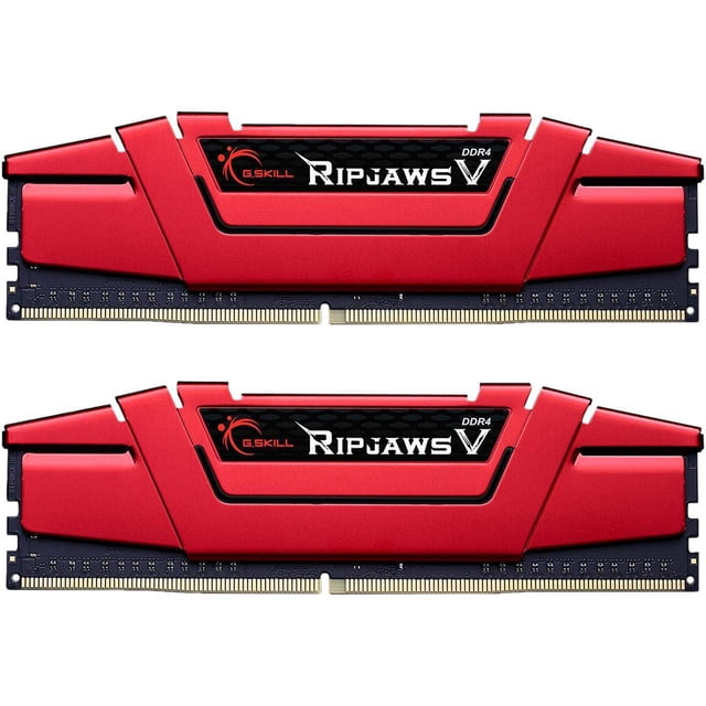 G.Skill Ripjaws V Series Ddr4 Ram 16Gb (2X8Gb) 2400Mt/S Cl17-17-17-39 1.20V Memoria Para Computadora De Escritorio Udimm - Rojo (F4-2400C17D-16Gvr)