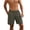 02# Army Green, variant on Ihhxva Men's Casual Shorts Elastic Waist Drawstring Solid Color Cotton Bermuda Shorts Multi-Pockets Outdoor Summer Daily Wear - Black L