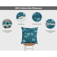 thumbnail image 3 of VargottamSquare Pillow Cover - Decorative Pillow Covers16x16 Inches,PrintedTeal BlueThemePillowcase, DecorativeSquareCushionCovers, 3 of 4