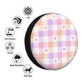 thumbnail image 5 of Bingfone Heart Buffalo Plaid Spare Tire Cover Weatherproof Universal Wheel Protectors For Rv Camper Travel Trailer Suv Truck 16 Inch, 5 of 9