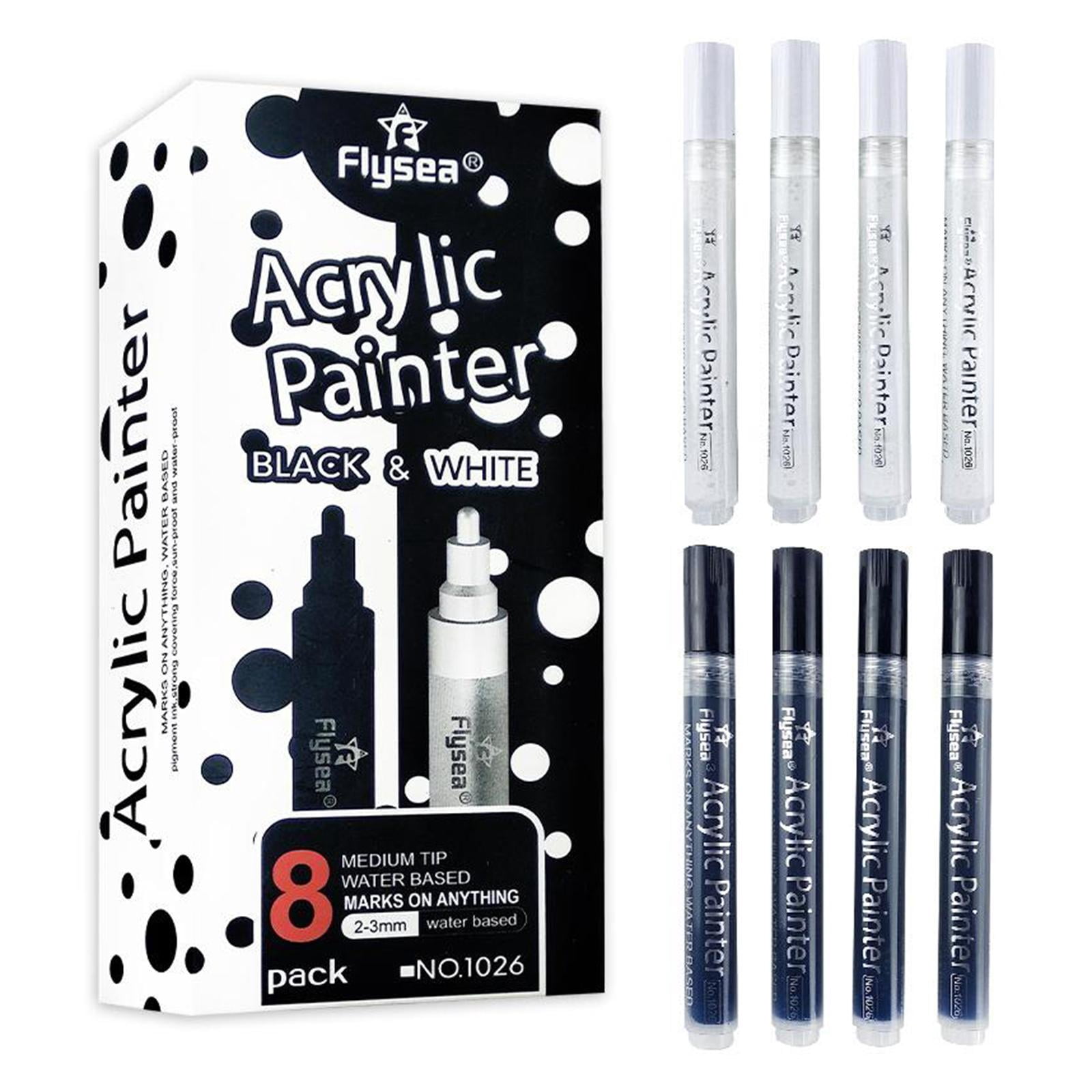 FVDPWYE 6pcs Drawing Permanent Markers Pen for Black Paper Card Making Wood Scrapbooking 8pcs