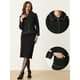 thumbnail image 2 of Chaqueta de Tweed a Cuadros para Mujer de Manga Larga Vintage Outwear Blazer para Oficina Chaqueta Corta Negro L, 2 of 6