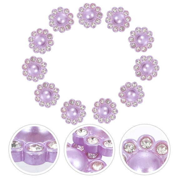 TEHAUX Decorative Buttons Purple Resin 50Pcs 0.6In
