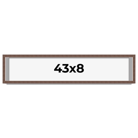43x8 Shadow Box Frame Brown | 1.125 inches Deep Real Wood Rustic Shadowbox Display Frame | UV