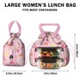 thumbnail image 5 of Ballet Princess Pattern Drawstring Lunch Bag Women - Drawstring Lunch Bag Insulated for Work Office - Stain-Resistant Large Lunchbags for Women with Multi-Pockets, 5 of 6
