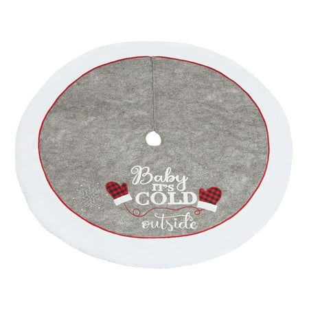 Holiday Time Felt Baby It's Cold Outside Christmas Tree Skirt,