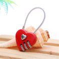 thumbnail image 5 of Candado de amor lindo de 3 dígitos Mini cerradura de puerta combinada para exteriores Cerraduras de equipaje de viaje Cerradura de amor en forma de corazón para casillero de gimnasio, (rojo), 5 of 5