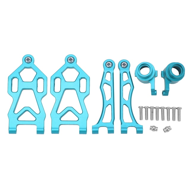 Brazos de suspensión delanteros superiores e inferiores para coche RC, brazo oscilante delantero superior e inferior con copas de dirección para coches RC SCY 1/16 16101PRO 16102, color azul