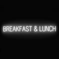 thumbnail image 1 of SpellBrite BREAKFAST & LUNCH LED Sign for Business. 61.4" x 6.3" White BREAKFAST & LUNCH Sign Has Neon Sign Look With Energy Efficient LED Light Source. Visible from 500+ Feet, 8 Animation Settings., 1 of 4