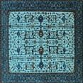 thumbnail image 1 of Ahgly Company Indoor Square Oriental Light Blue Traditional Area Rugs, 5' Square, 1 of 4