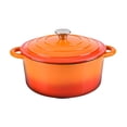 thumbnail image 1 of Hamilton Beach 5.5 Quart Enameled Cast Iron Covered Round Dutch Oven Pot, Orange, 1 of 2