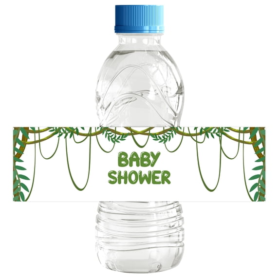 Inkdotpot Pack of 32 Pcs,JungleTheme,Waterproof Self Adhesive WaterBottleLabels For Baby Shower,Boy / Girl,Baby Shower Party Collection