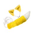 thumbnail image 3 of Orejas de animales y cola larga Juego de orejas y cola de piel sintética para carnaval de juegos de rol Amarillo Yinane Cola, 3 of 8