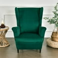 thumbnail image 2 of SHANNA Wingback Chair Slipcovers 2-Piece Stretch Fabric Wing Chair Cover with Cushion Cover Armchair Sofa Furniture Protector, 2 of 9