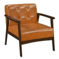 thumbnail image 1 of Costway Accent Chair Button Tufted Mid-century Modern Lounge Chair with Armrest Caramel, 1 of 9
