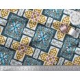 thumbnail image 3 of Soimoi Velvet Fabric Tiles Moroccan Printed Craft Fabric by the Yard 58 Inch Wide, 3 of 3